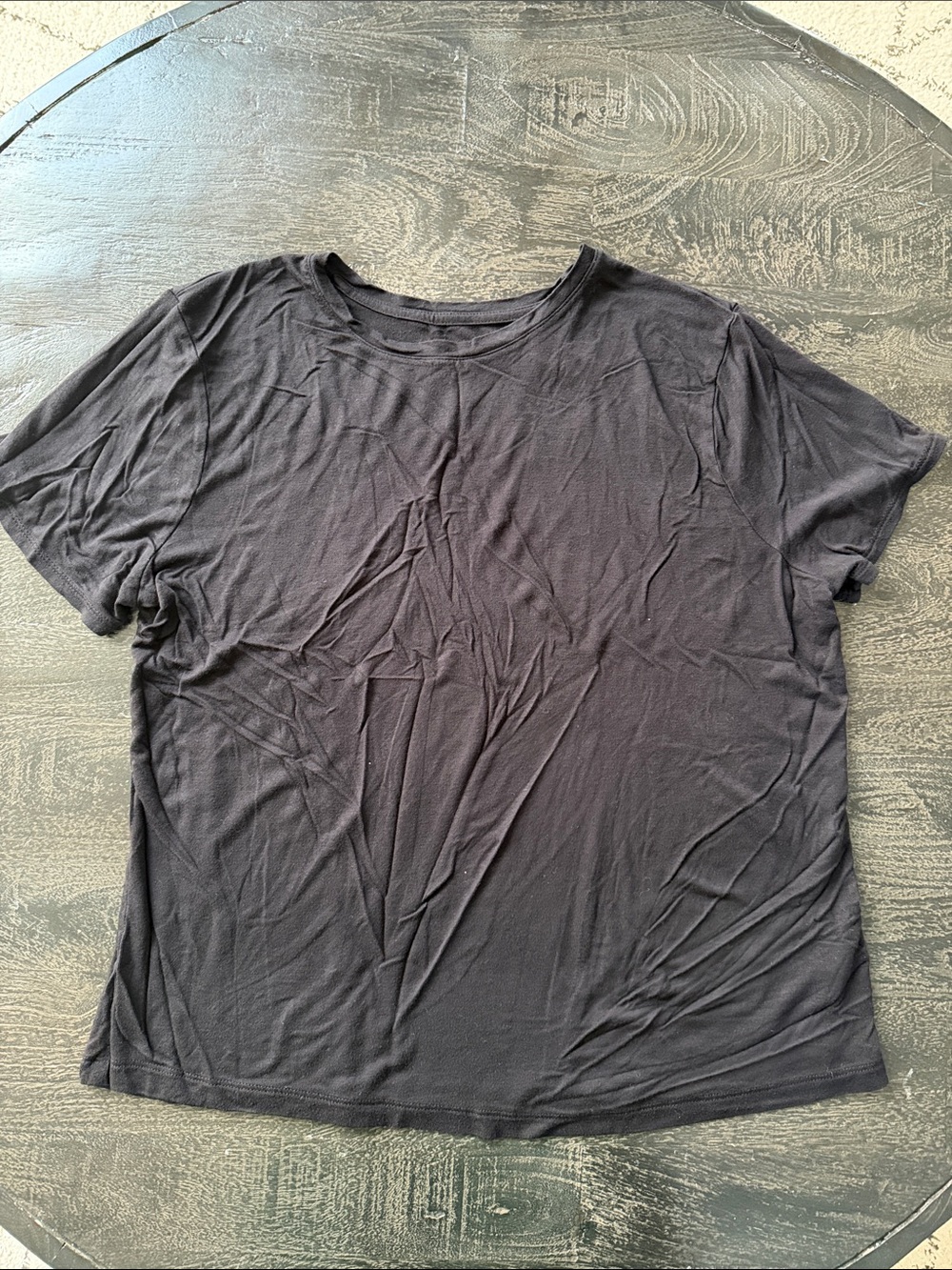 Nine West Black Short Sleeve Crew Neck Tee